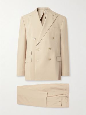 Slim-Fit Double-Breasted Silk-Shantung Suit Slim-Fit Double-Breasted Silk-Shantung Suit