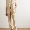 Slim-Fit Double-Breasted Silk-Shantung Suit - OU Slim-Fit Double-Breasted Silk-Shantung Suit - OU