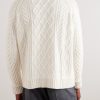 Cable-Knit Cashmere and Linen-Blend Rollneck Sweater - BK Cable-Knit Cashmere and Linen-Blend Rollneck Sweater - BK