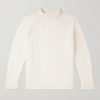 Cable-Knit Cashmere and Linen-Blend Rollneck Sweater Cable-Knit Cashmere and Linen-Blend Rollneck Sweater