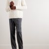 Cable-Knit Cashmere and Linen-Blend Rollneck Sweater - OU Cable-Knit Cashmere and Linen-Blend Rollneck Sweater - OU