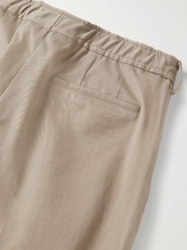 Tapered Brushed Cotton-Blend Twill Trousers - CU