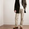 Tapered Brushed Cotton-Blend Twill Trousers - OU