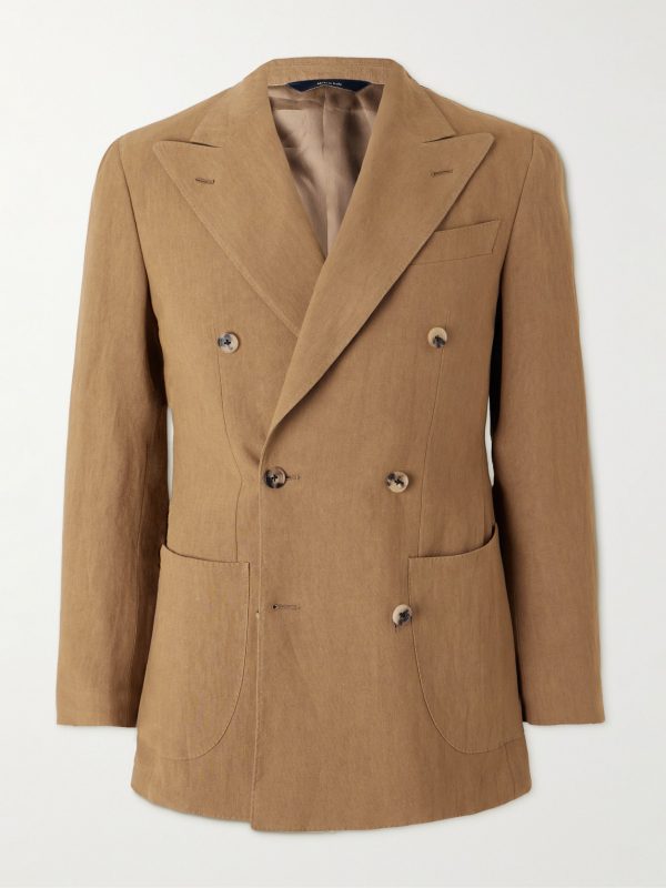 Double-Breasted Silk Blazer