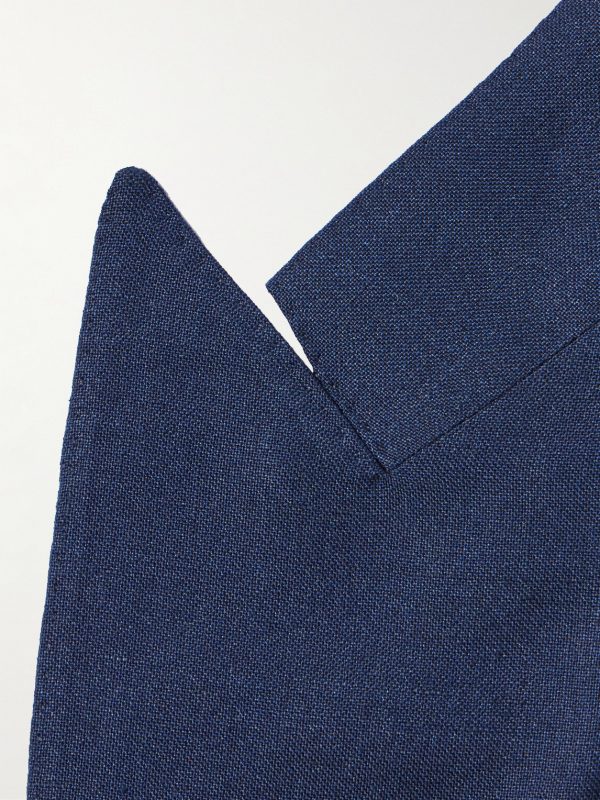 Double-Breasted Linen and Wool-Blend Blazer - E1