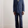 Double-Breasted Linen and Wool-Blend Blazer - OU