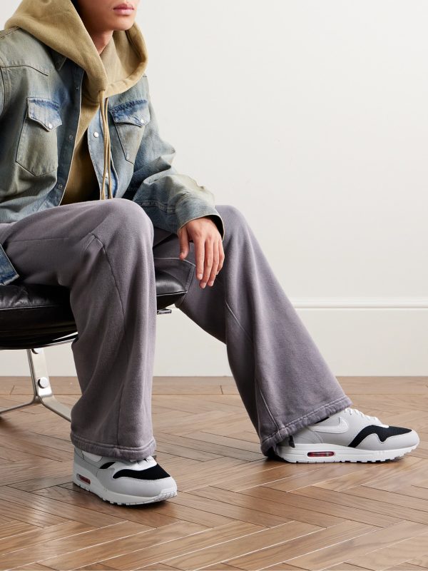 Air Max 1 Suede, Mesh and Textured-Leather Sneakers - OU Air Max 1 Suede, Mesh and Textured-Leather Sneakers - OU
