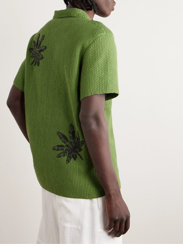 + Paula's Ibiza Embroidered Crocheted Cotton Polo Shirt - BK