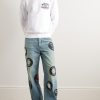 Appliquéd Wide-Leg Jeans - OU