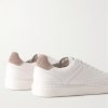 Suede-Trimmed Full-Grain Leather Sneakers - BK Suede-Trimmed Full-Grain Leather Sneakers - BK