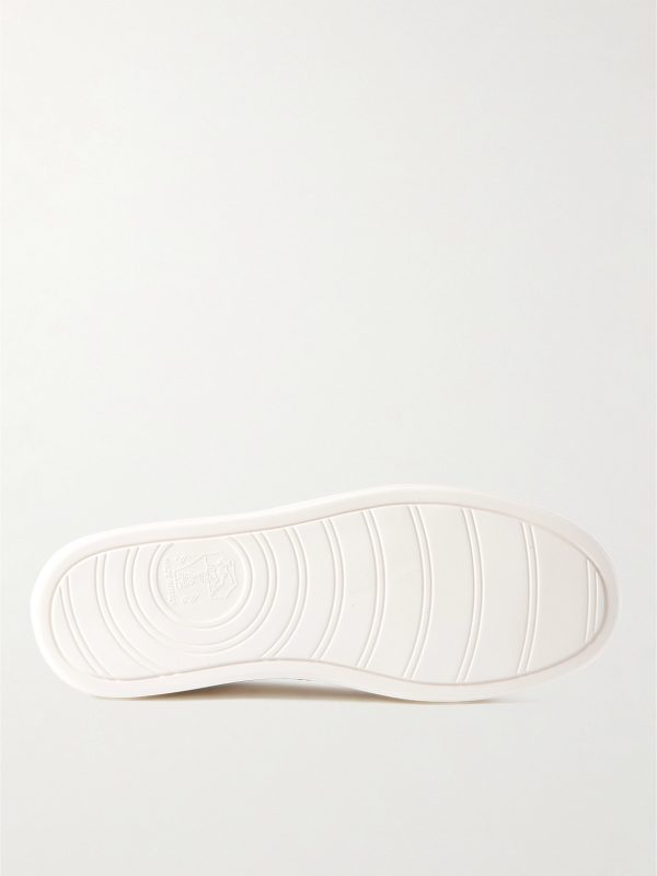 Suede-Trimmed Full-Grain Leather Sneakers - E1 Suede-Trimmed Full-Grain Leather Sneakers - E1