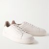 Suede-Trimmed Full-Grain Leather Sneakers - FR Suede-Trimmed Full-Grain Leather Sneakers - FR