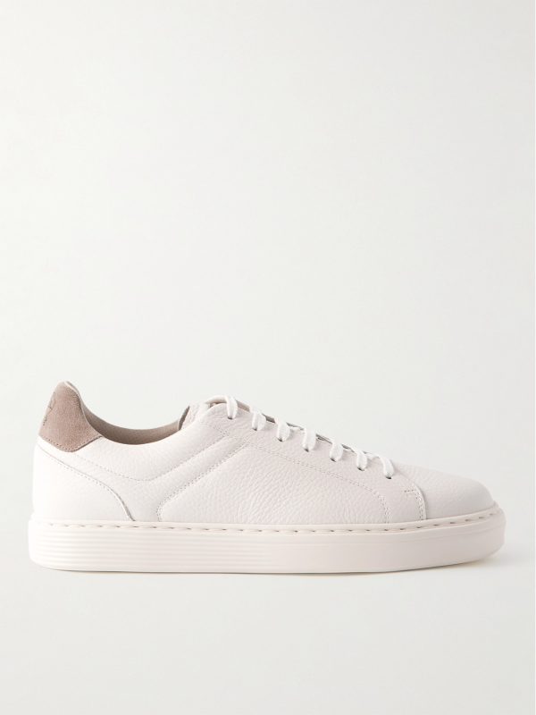 Suede-Trimmed Full-Grain Leather Sneakers Suede-Trimmed Full-Grain Leather Sneakers