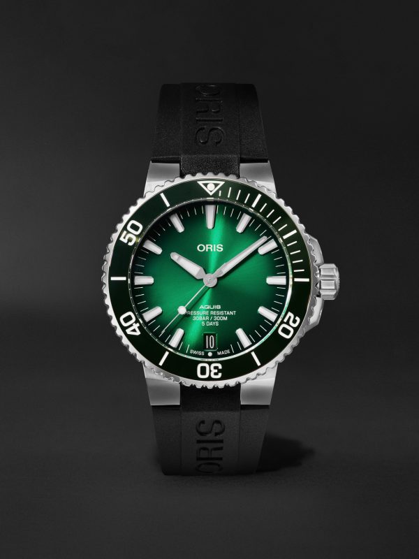 Aquis Automatic 43.5mm Stainless Steel and Rubber Watch, Ref. No. 01 400 7763 4157-07 4 24 74EB Aquis Automatic 43.5mm Stainless Steel and Rubber Watch, Ref. No. 01 400 7763 4157-07 4 24 74EB
