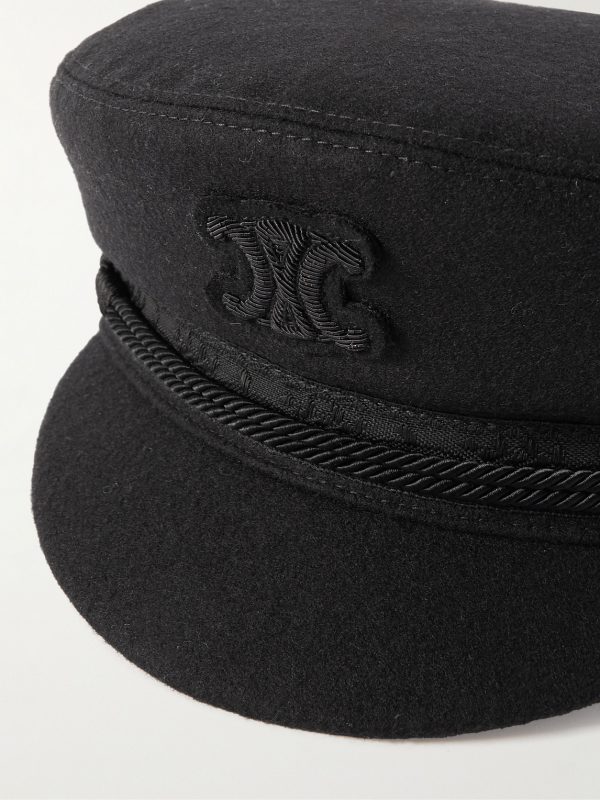 Logo-Appliquéd Wool-Blend Flannel Cap - CU Logo-Appliquéd Wool-Blend Flannel Cap - CU