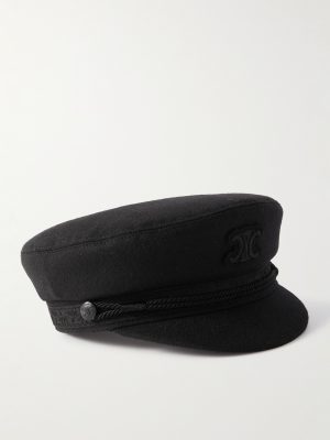 Logo-Appliquéd Wool-Blend Flannel Cap Logo-Appliquéd Wool-Blend Flannel Cap