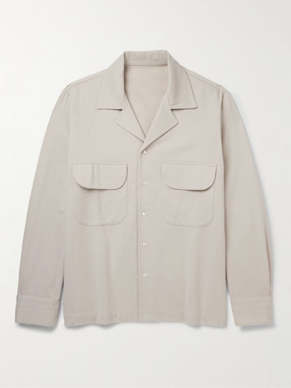 Camp-Collar Cotton-Twill Overshirt