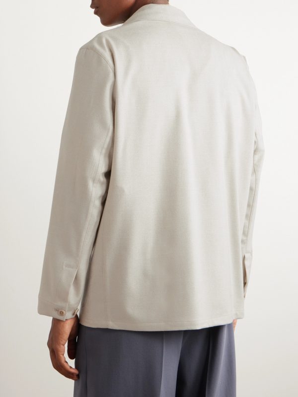 Double-Breasted Wool Blazer - BK Double-Breasted Wool Blazer - BK