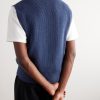 Ribbed Cashmere Sweater Vest - BK Ribbed Cashmere Sweater Vest - BK