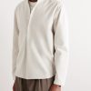 Grandad-Collar Cotton-Twill Half-Placket Shirt - FR Grandad-Collar Cotton-Twill Half-Placket Shirt - FR
