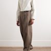 Grandad-Collar Cotton-Twill Half-Placket Shirt - OU Grandad-Collar Cotton-Twill Half-Placket Shirt - OU