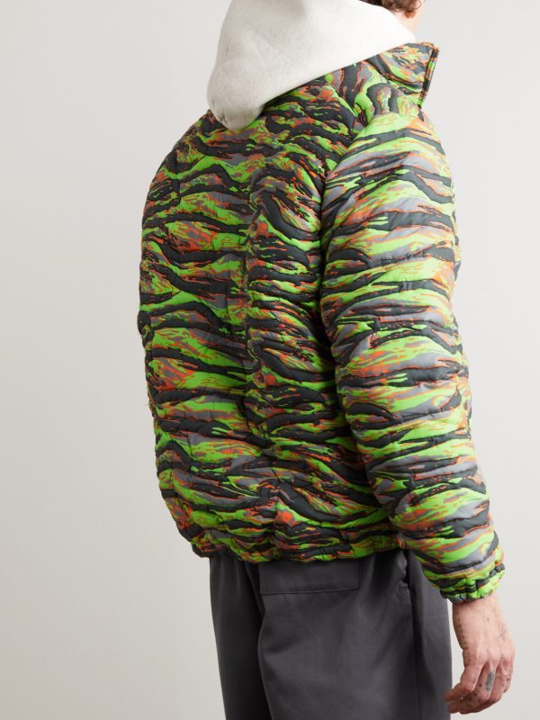 Printed Quilted Cotton-Jacquard Down Jacket - BK