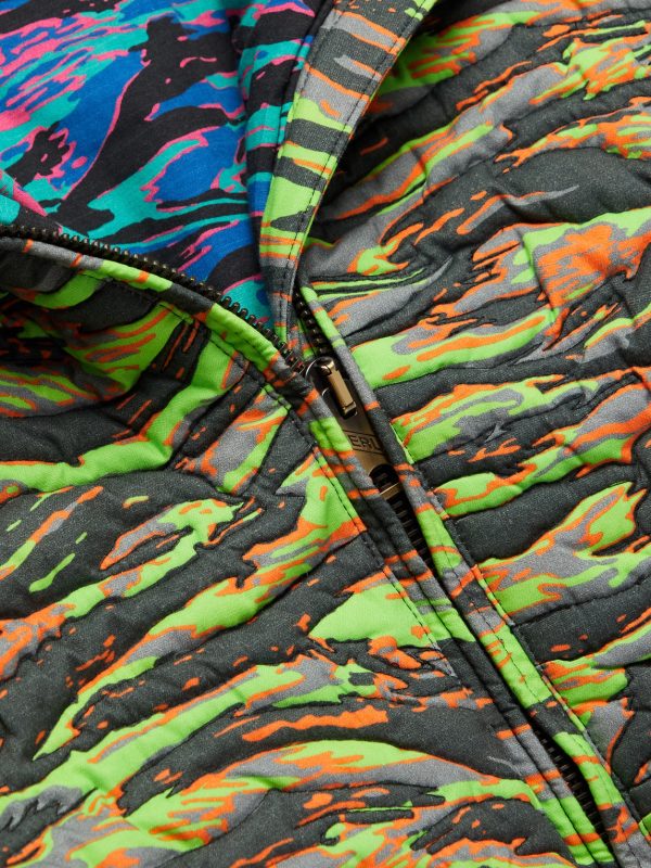 Printed Quilted Cotton-Jacquard Down Jacket - CU
