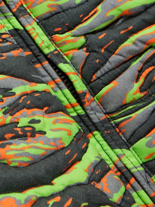 Printed Quilted Cotton-Jacquard Down Jacket - E1