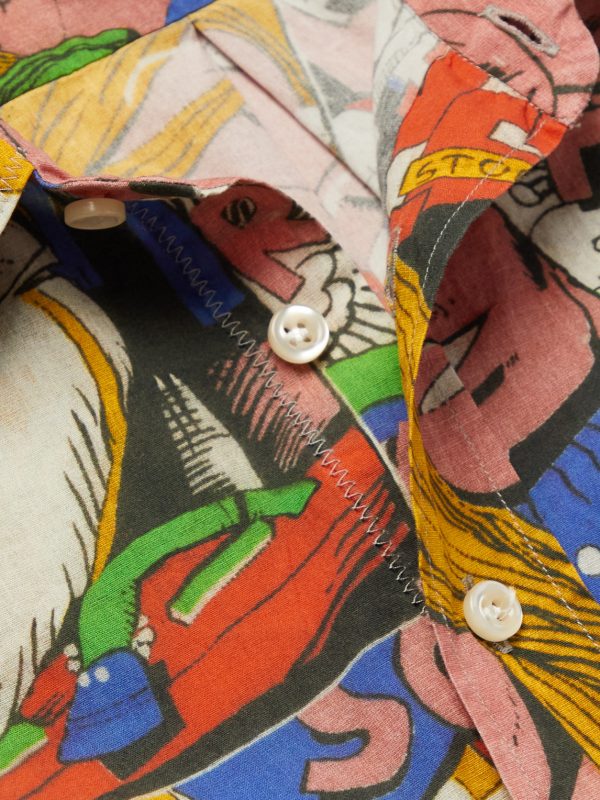 Cutaway-Collar Printed Cotton Shirt - CU Cutaway-Collar Printed Cotton Shirt - CU