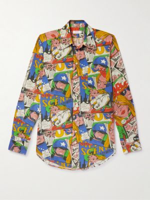 Cutaway-Collar Printed Cotton Shirt Cutaway-Collar Printed Cotton Shirt