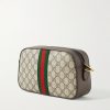 Ophidia Leather-Trimmed Monogrammed Coated-Canvas Messenger Bag - BK Ophidia Leather-Trimmed Monogrammed Coated-Canvas Messenger Bag - BK
