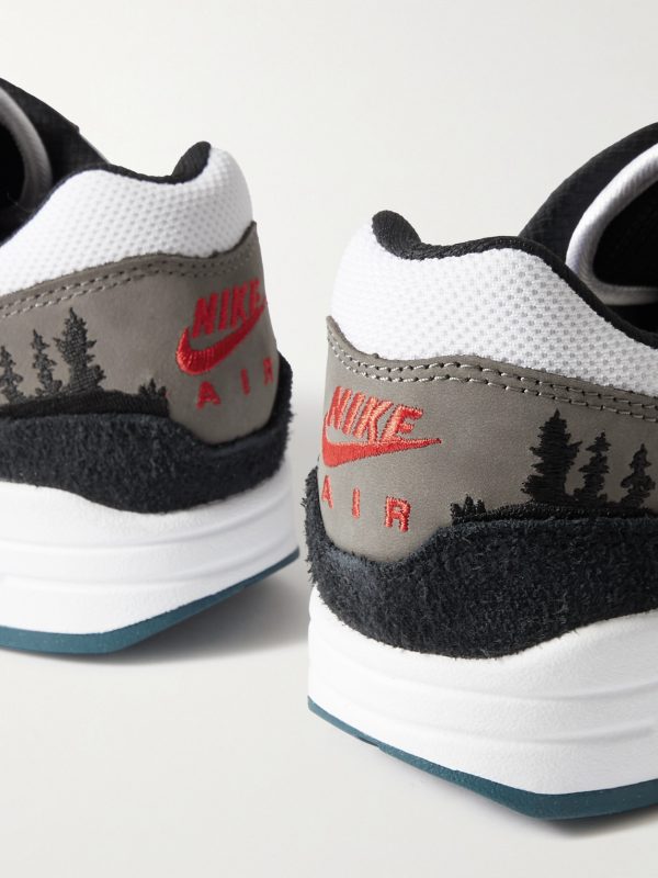 Air Max 1 Escape Leather-Trimmed Suede and Mesh Sneakers - CU Air Max 1 Escape Leather-Trimmed Suede and Mesh Sneakers - CU