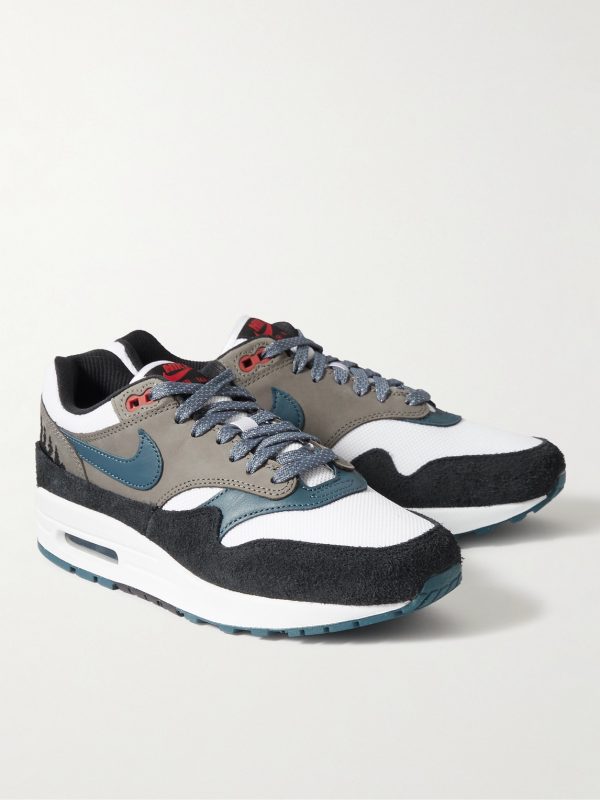 Air Max 1 Escape Leather-Trimmed Suede and Mesh Sneakers - FR Air Max 1 Escape Leather-Trimmed Suede and Mesh Sneakers - FR