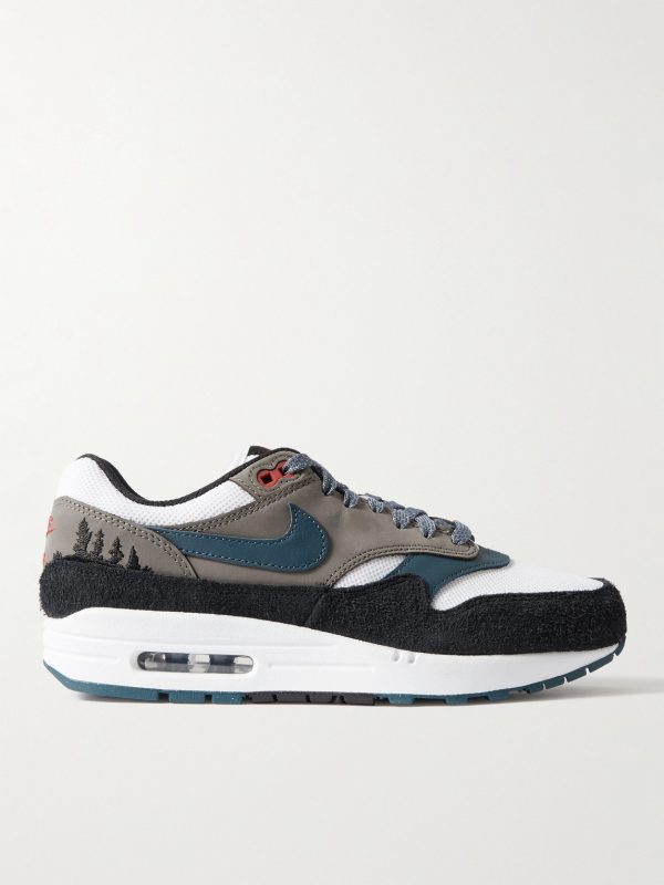 Air Max 1 Escape Leather-Trimmed Suede and Mesh Sneakers Air Max 1 Escape Leather-Trimmed Suede and Mesh Sneakers