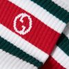 Logo-Intarsia Striped Ribbed Cotton-Blend Socks - CU Logo-Intarsia Striped Ribbed Cotton-Blend Socks - CU