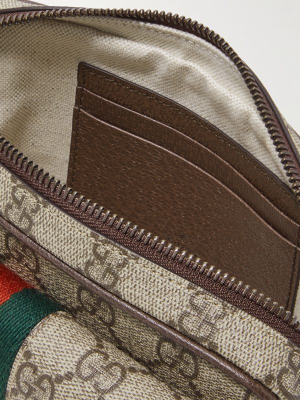 Ophidia Mini Leather-Trimmed Monogrammed Coated-Canvas Messenger Bag - E1 Ophidia Mini Leather-Trimmed Monogrammed Coated-Canvas Messenger Bag - E1
