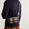 Ophidia Mini Leather-Trimmed Monogrammed Coated-Canvas Messenger Bag - OU Ophidia Mini Leather-Trimmed Monogrammed Coated-Canvas Messenger Bag - OU