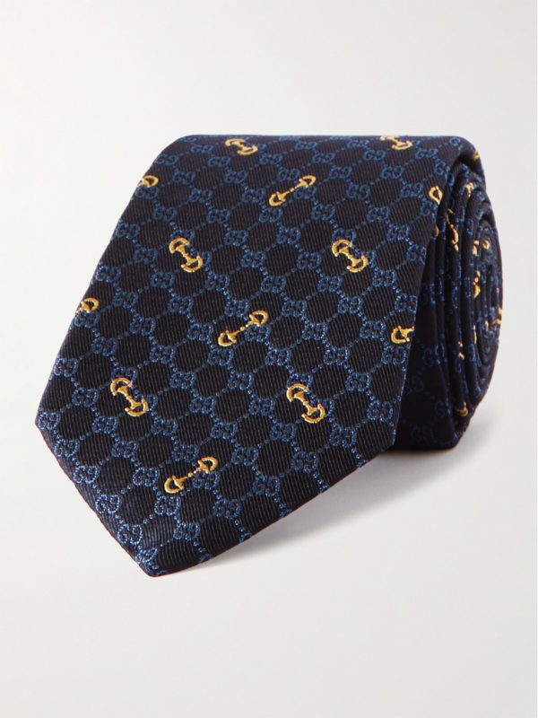 7cm Logo-Embroidered Silk-Jacquard Tie 7cm Logo-Embroidered Silk-Jacquard Tie