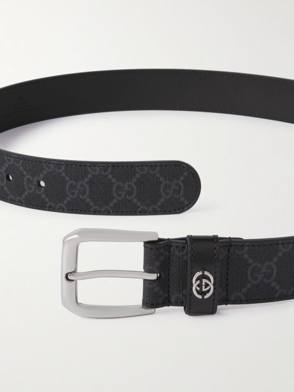 3.5cm Monogrammed Leather Belt - E1
