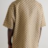 Camp-Collar Monogrammed Linen-Blend Jacquard Shirt - BK