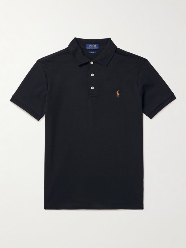Slim-Fit Logo-Embroidered Pima Cotton Polo Shirt