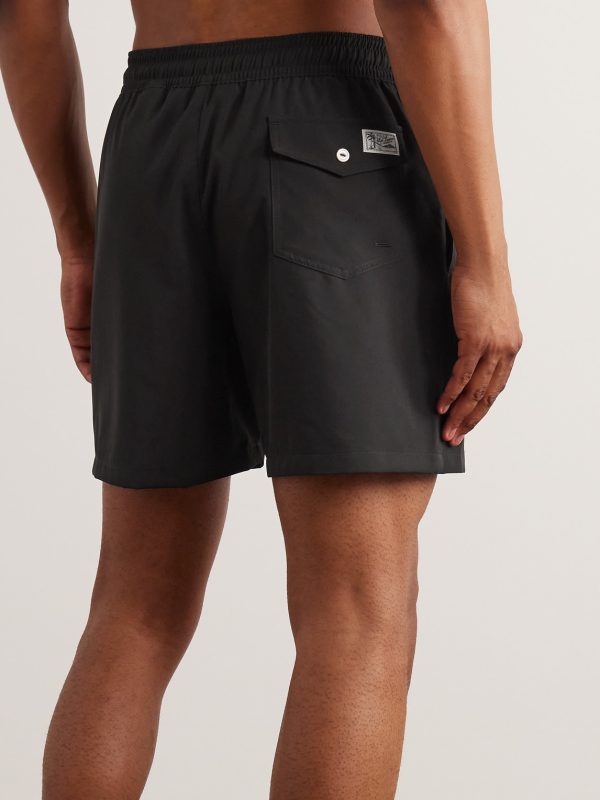 Traveler Straight-Leg Mid-Length Swim Shorts - BK Traveler Straight-Leg Mid-Length Swim Shorts - BK