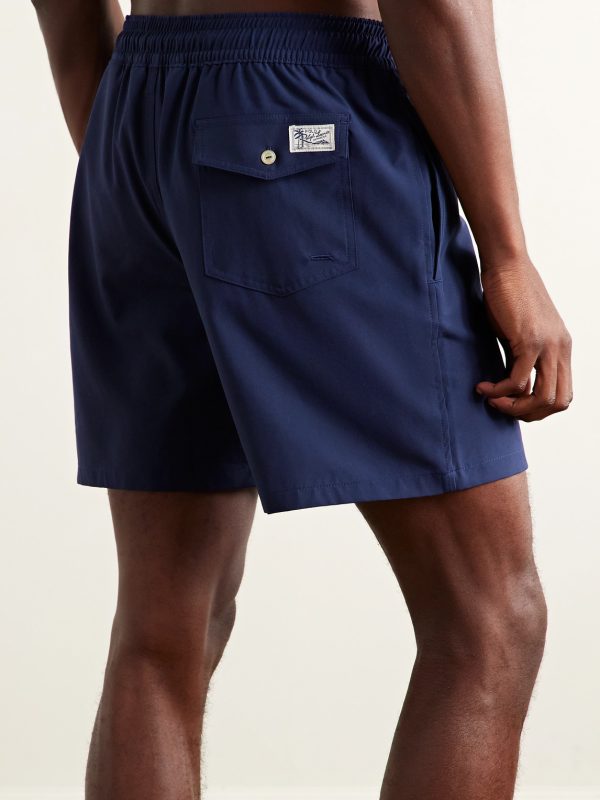 Traveler Straight-Leg Mid-Length Swim Shorts - BK Traveler Straight-Leg Mid-Length Swim Shorts - BK