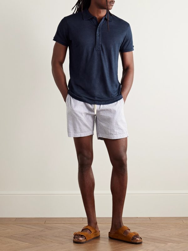 Sebastian Slim-Fit Linen-Jersey Polo Shirt - OU Sebastian Slim-Fit Linen-Jersey Polo Shirt - OU