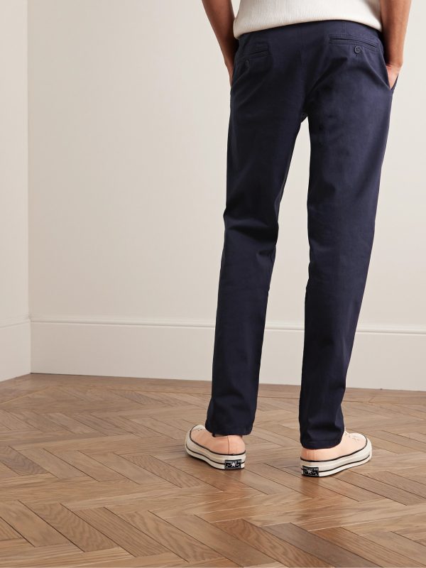 Fallon Straight-Leg Cotton-Blend Twill Trousers - BK