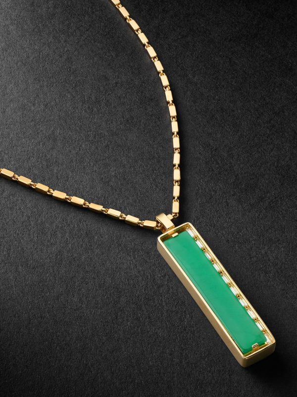 18-Karat Gold, Chalcedony and Diamond Necklace - CU