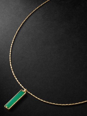 18-Karat Gold, Chalcedony and Diamond Necklace