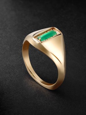 18-Karat Gold, Chalcedony and Diamond Ring