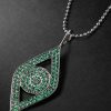 Large Evil Eye White Gold Diamond Pendant Necklace - CU Large Evil Eye White Gold Diamond Pendant Necklace - CU