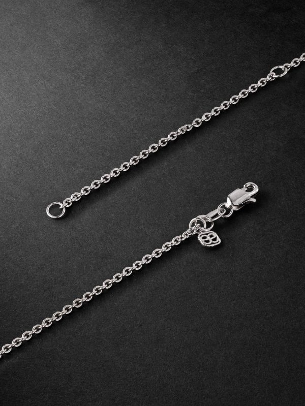 Large Nugget Hamsa 14-Karat White Gold Necklace - BK Large Nugget Hamsa 14-Karat White Gold Necklace - BK